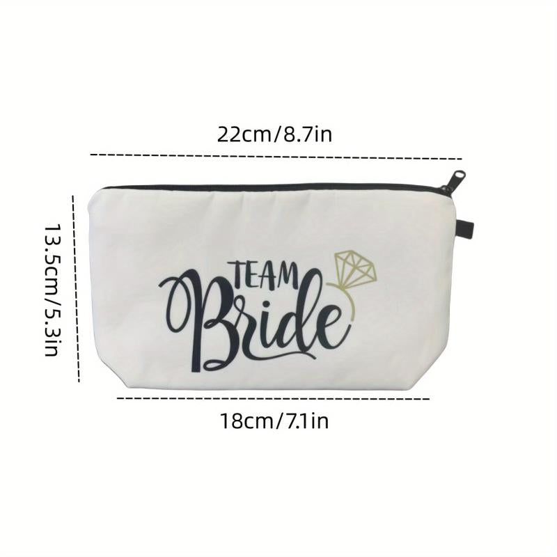 Bride Tribe Team Bride Cosmetic Bag Zipper Toiletry Makeup Bag