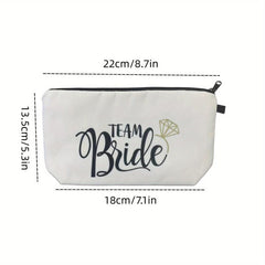 Bride Tribe Team Bride Cosmetic Bag Zipper Toiletry Makeup Bag
