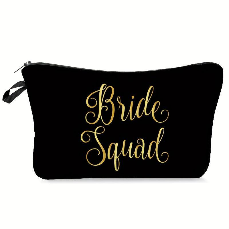 Bride Tribe Team Bride Cosmetic Bag Zipper Toiletry Makeup Bag