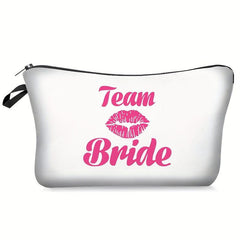 Bride Tribe Team Bride Cosmetic Bag Zipper Toiletry Makeup Bag