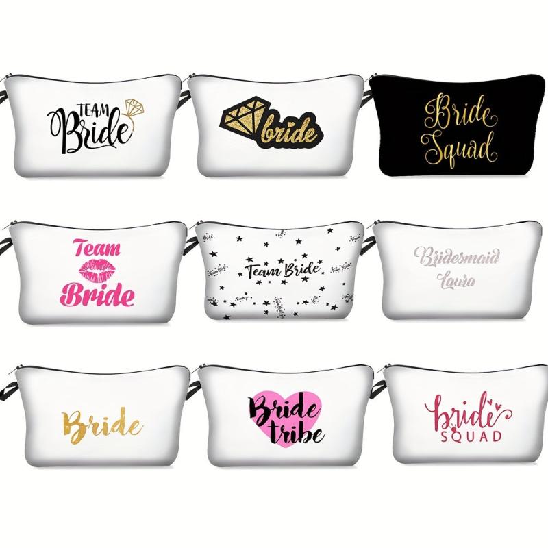 Bride Tribe Team Bride Cosmetic Bag Zipper Toiletry Makeup Bag