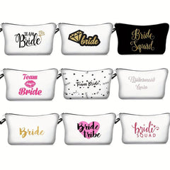 Bride Tribe Team Bride Cosmetic Bag Zipper Toiletry Makeup Bag