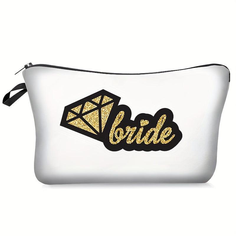 Bride Tribe Team Bride Cosmetic Bag Zipper Toiletry Makeup Bag