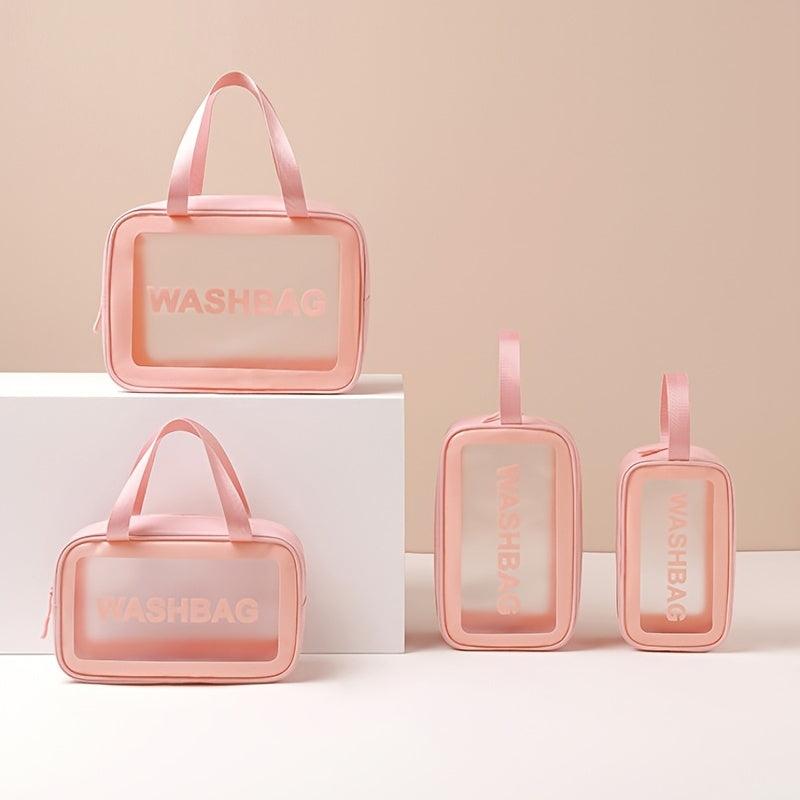 Waterproof TPU Cosmetic Bag Makeup Bag Transparent Storage Bath Bag Handheld