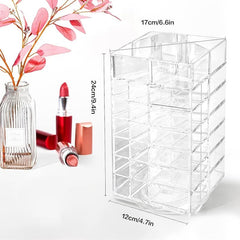 360 Spinning Lipstick Organizer Clear Acrylic