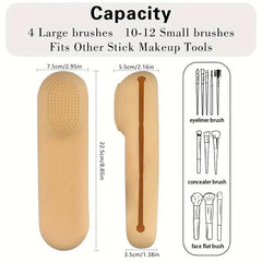 Travel Makeup Brush Holder Silicone Case Cosmetic Pouch Organizer Bag