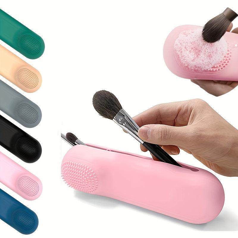 Travel Makeup Brush Holder Silicone Case Cosmetic Pouch Organizer Bag