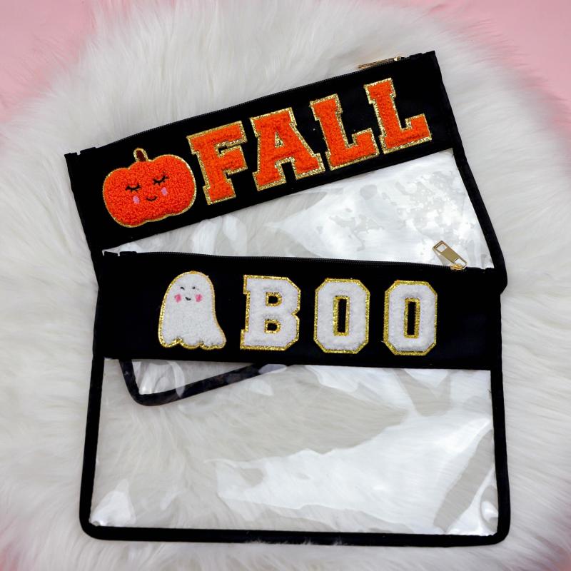 Halloween Chenille Letter Bag Clear Pouch