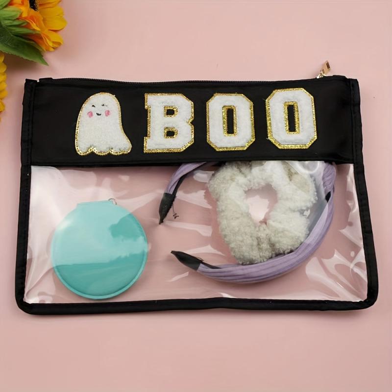 Halloween Chenille Letter Bag Clear Pouch