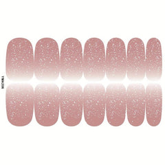 14 Sheets Gradient Nail Polish Stickers Glitter Nail Art Strips