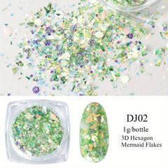 3D Mermaid Holographic Nail Glitter Sequin for DIY or Salon