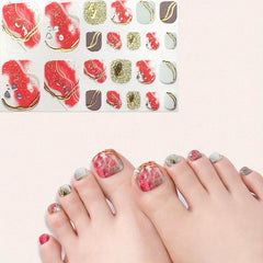 Marble Gradient Toe Nail Stickers Long-lasting Nail Art Decals