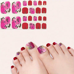 Marble Gradient Toe Nail Stickers Long-lasting Nail Art Decals