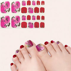 Marble Gradient Toe Nail Stickers Long-lasting Nail Art Decals