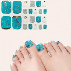 Marble Gradient Toe Nail Stickers Long-lasting Nail Art Decals