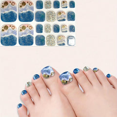 Marble Gradient Toe Nail Stickers Long-lasting Nail Art Decals