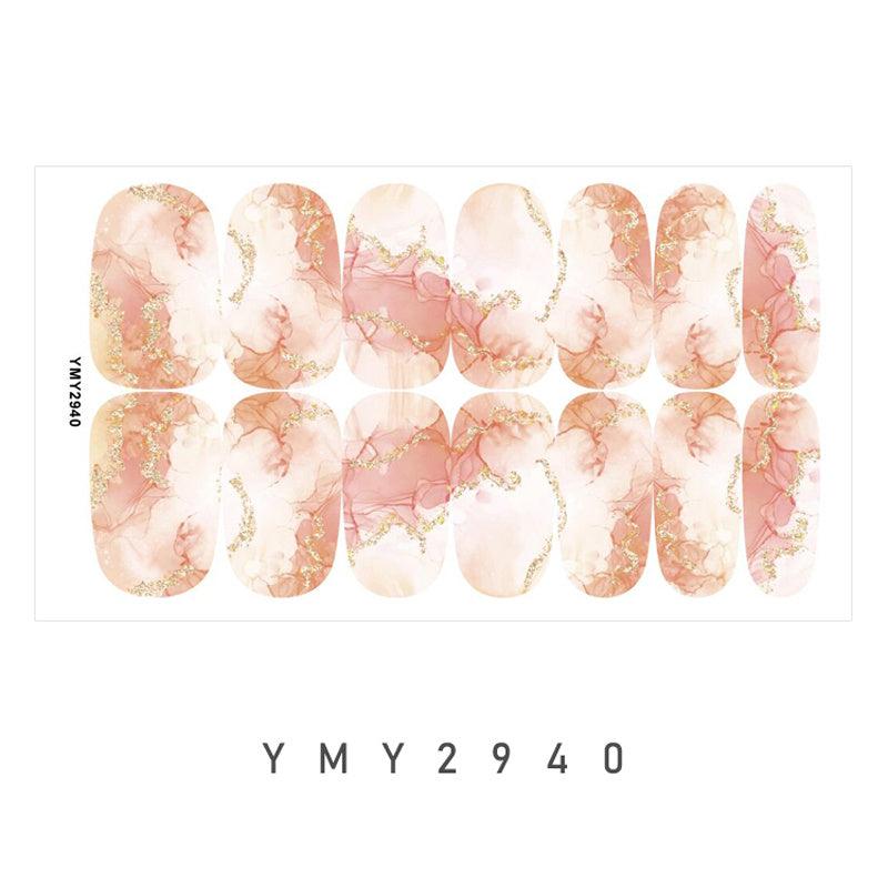 Marble Nail Stickers Self-Adhesive Polish for Women & Girls