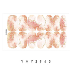 Marble Nail Stickers Self-Adhesive Polish for Women & Girls