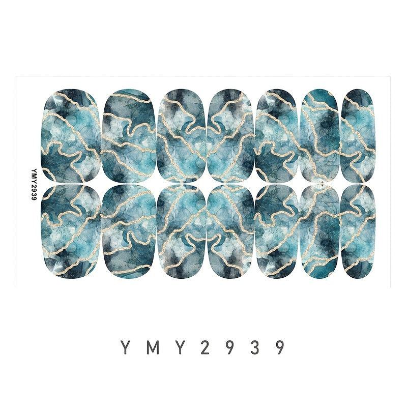 Marble Nail Stickers Self-Adhesive Polish for Women & Girls