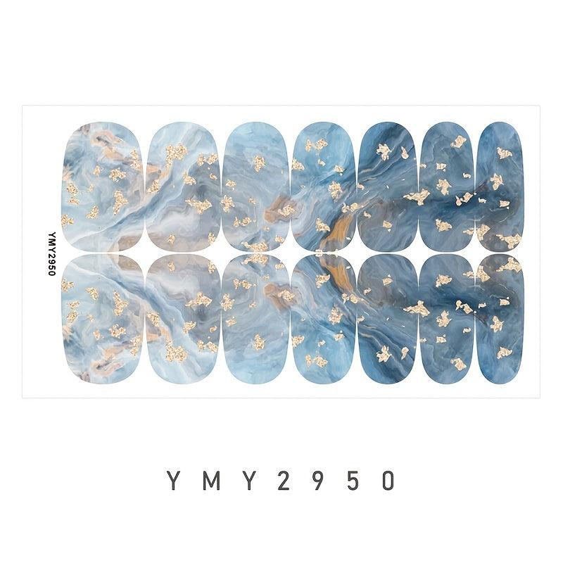 Marble Nail Stickers Self-Adhesive Polish for Women & Girls