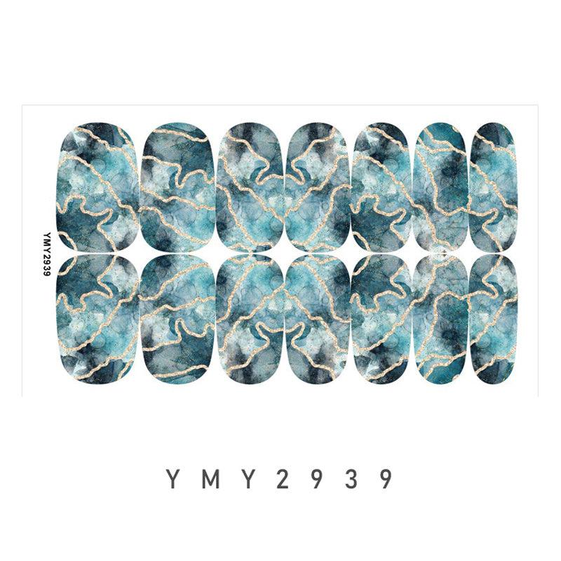 Marble Nail Stickers Self-Adhesive Polish for Women & Girls
