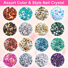 Nail Art Rhinestones Nail Crystal Gems Silver Golden Nail Studs
