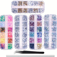 Nail Art Rhinestones Nail Crystal Gems Silver Golden Nail Studs