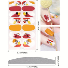 Full Wrap Graffiti Nail Polish Stickers Geometric Nail Strips Self Adhesive