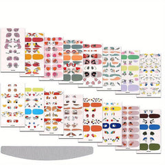 Full Wrap Graffiti Nail Polish Stickers Geometric Nail Strips Self Adhesive
