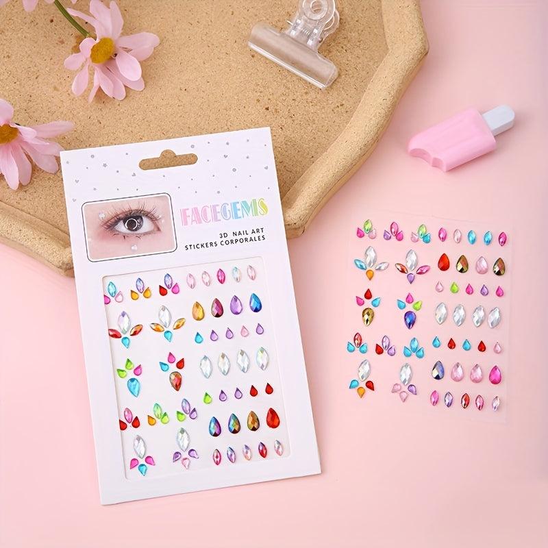 8 Rhinestone Eye Makeup Stickers for Fairytale Makeup