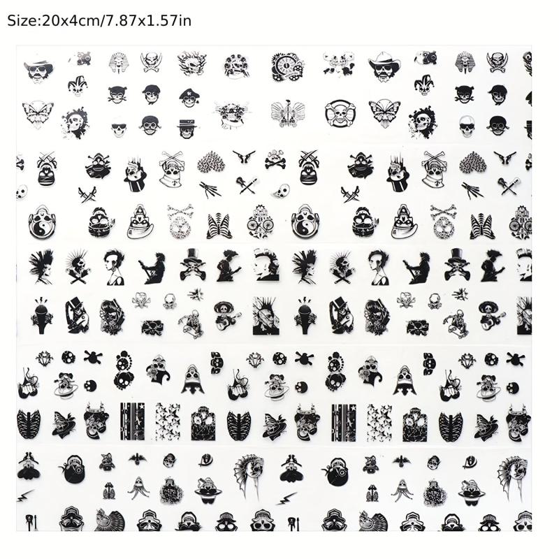 Halloween Skull Nail Foil Transfer Sticker Decal Nail Art