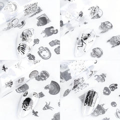 Halloween Skull Nail Foil Transfer Sticker Decal Nail Art