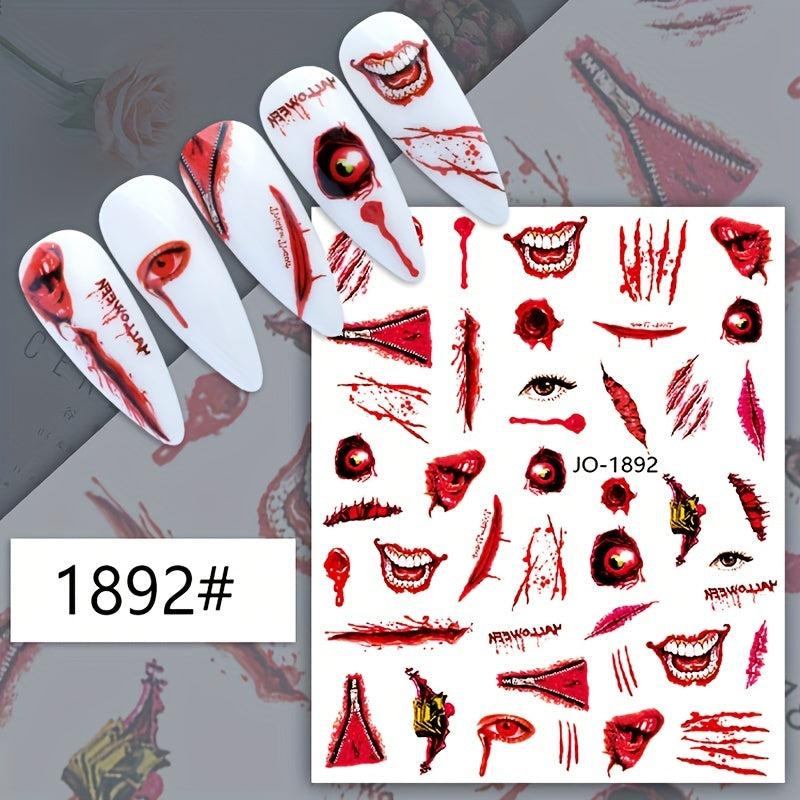 Halloween Nail Art Stickers Self Adhesive Decals