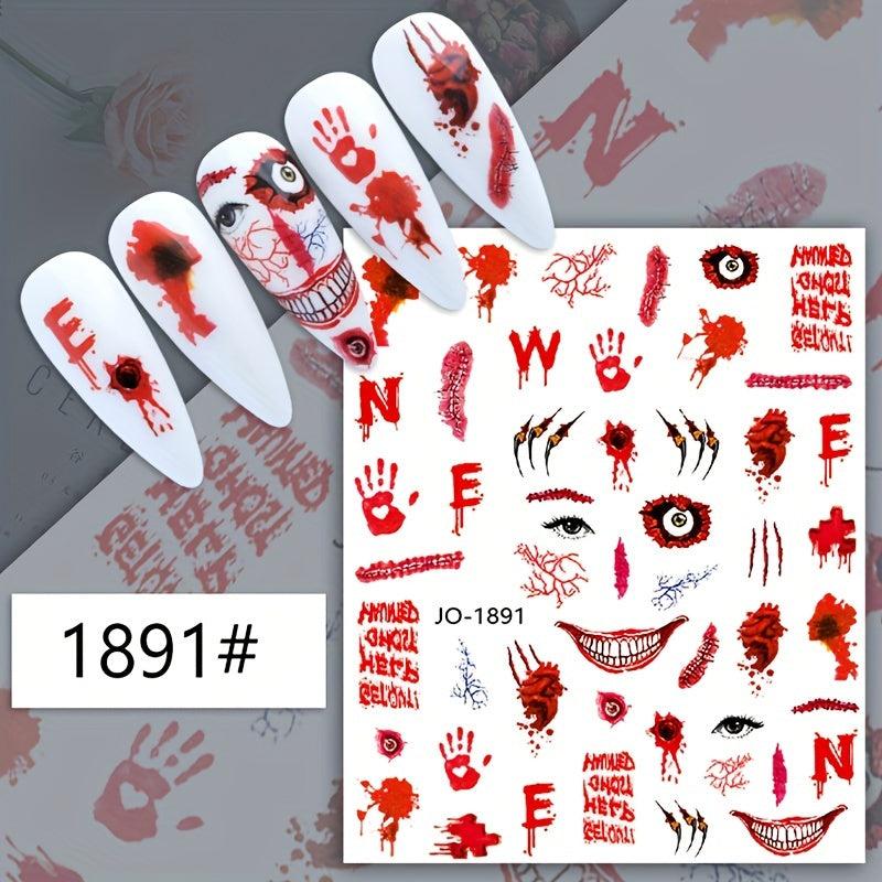 Halloween Nail Art Stickers Self Adhesive Decals