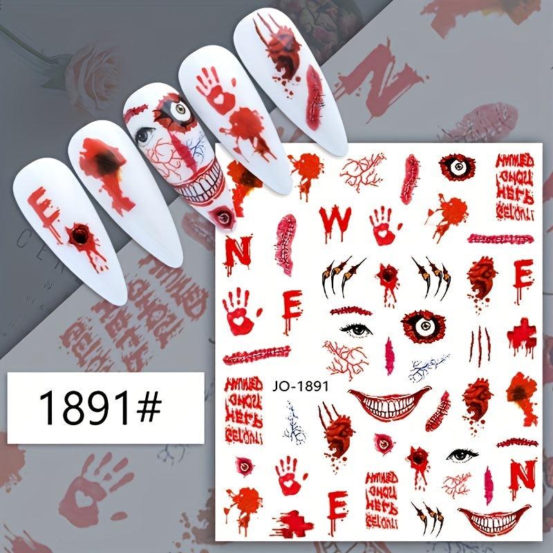 Halloween Nail Art Stickers Self Adhesive Decals