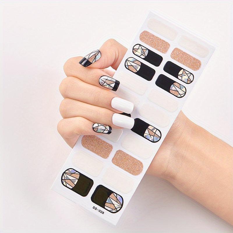 Plaid Lines Nail Polish Stickers Self Adhesive Decal Strips