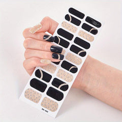 Plaid Lines Nail Polish Stickers Self Adhesive Decal Strips