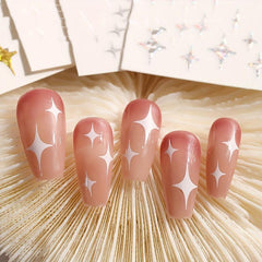 3D Nail Art Stickers Heart Star Pattern Sparkling Nail Decals