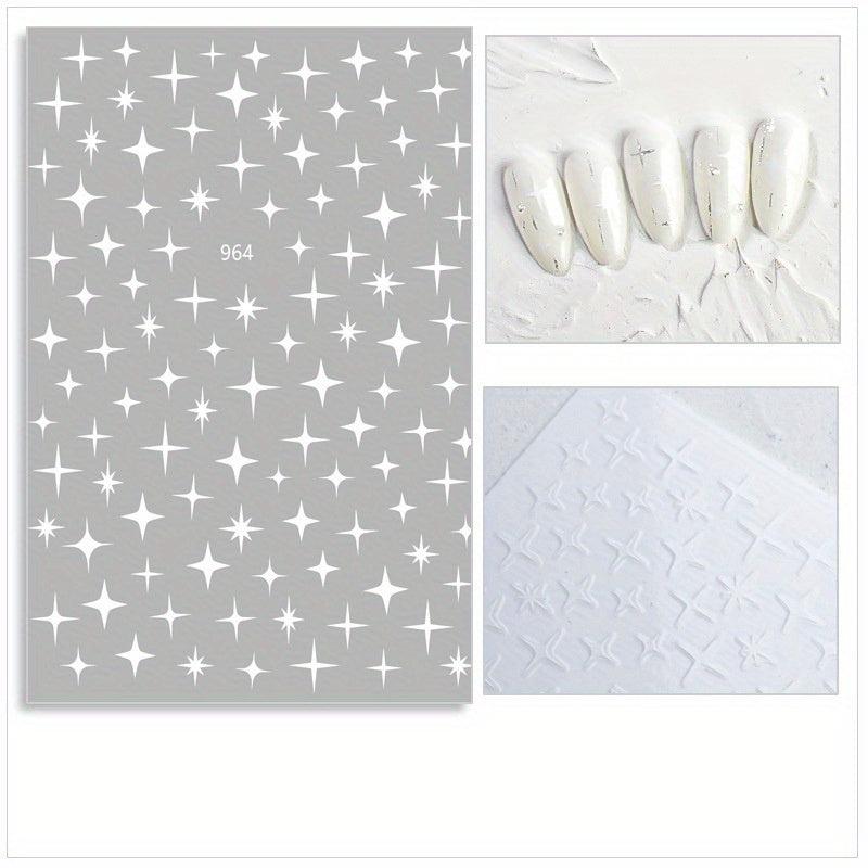 3D Nail Art Stickers Heart Star Pattern Sparkling Nail Decals