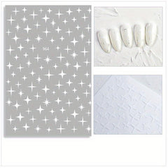 3D Nail Art Stickers Heart Star Pattern Sparkling Nail Decals