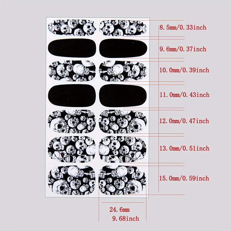 Halloween Nail Polish Stickers Ghost Skull Full Cover Decal Strips