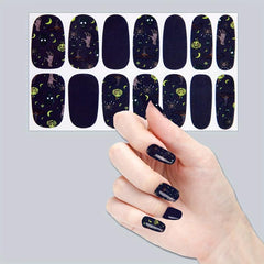 Halloween Nail Polish Stickers Ghost Skull Full Cover Decal Strips