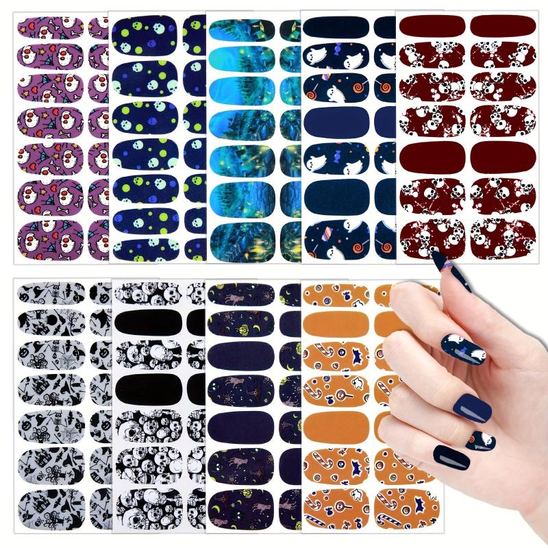 Halloween Nail Polish Stickers Ghost Skull Full Cover Decal Strips