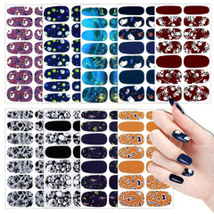 Halloween Nail Polish Stickers Ghost Skull Full Cover Decal Strips