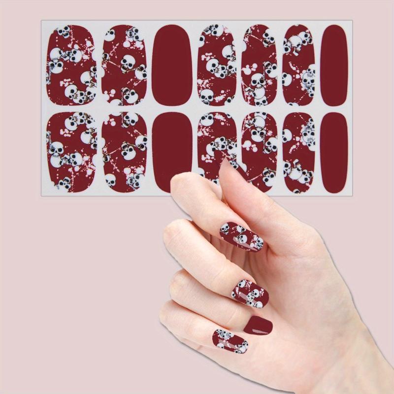 Halloween Nail Polish Stickers Ghost Skull Full Cover Decal Strips