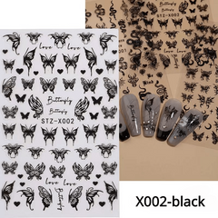 5D Embossed Aurora Butterfly Nail Art Transfer Stickers Self Adhesive Decals