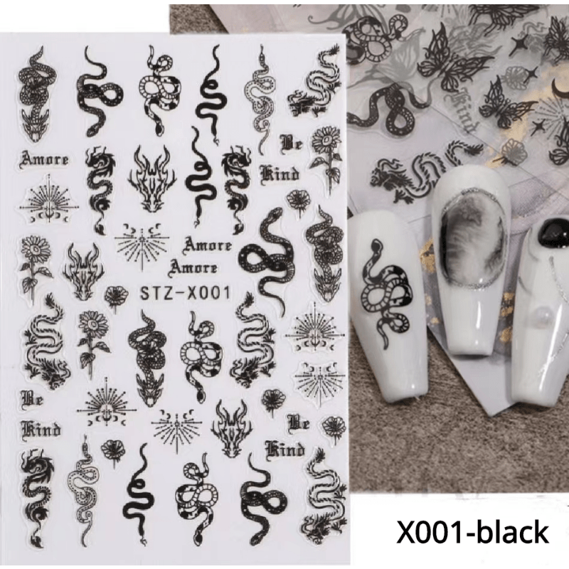 5D Embossed Aurora Butterfly Nail Art Transfer Stickers Self Adhesive Decals