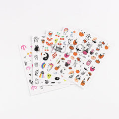 Halloween Nail Art Stickers Pumpkin Spider Web Skull Ghost Bat Nail Decals