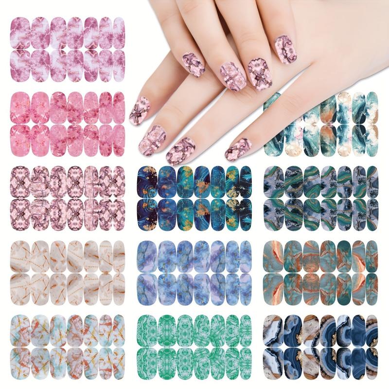 Marble Nail Polish Strips Stickers Self-Adhesive