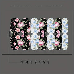 Flower Print Nail Polish Stickers 14 Sheets